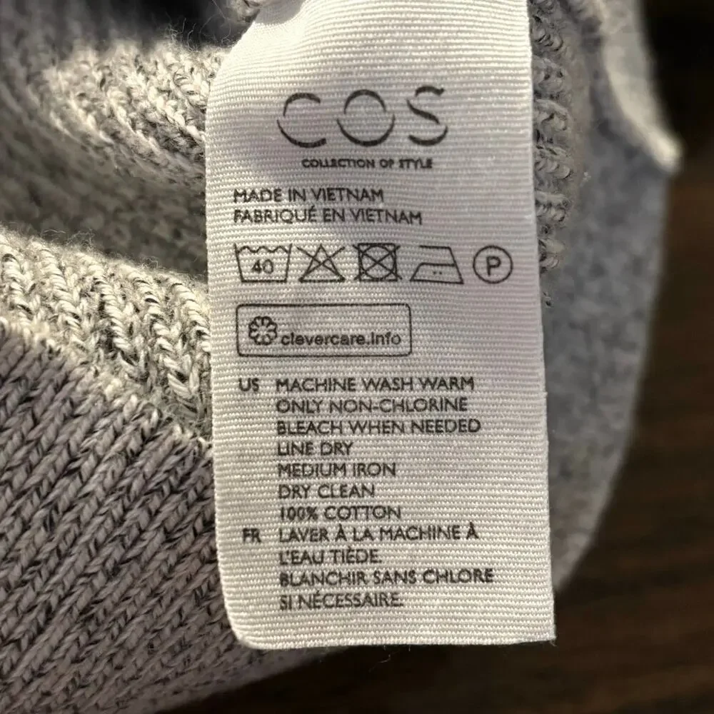 COS Women's XL Sweater Crew Neck 100% Cotton Knit Pullover Long Sleeve